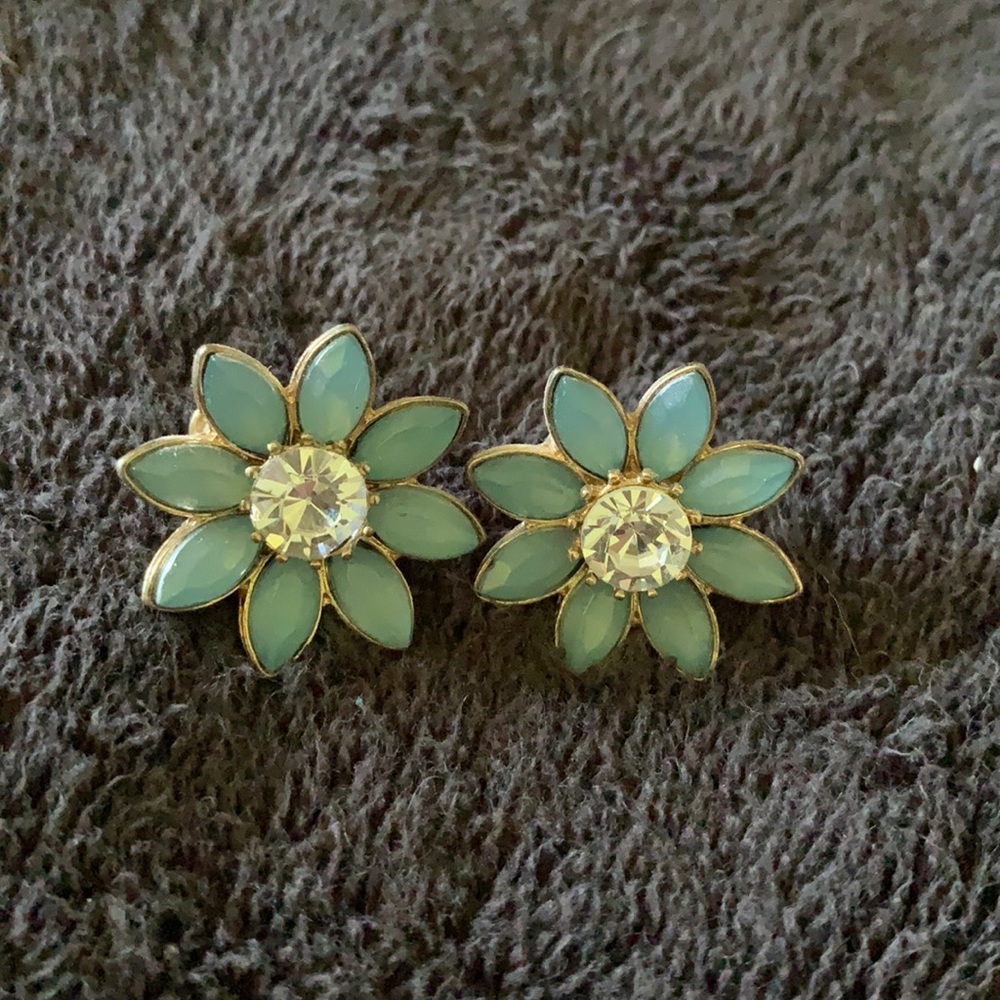 Blue flower earrings